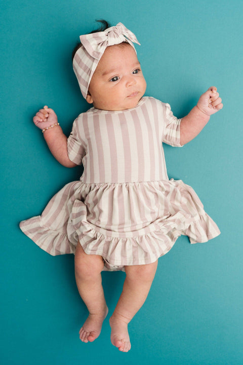 Blush Stripe Bodysuit Bamboo Dress