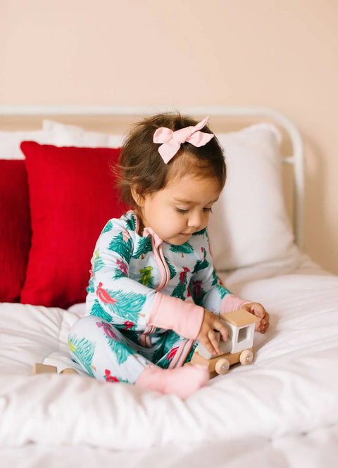 Trim The Tree Baby Bamboo Zip Pajama
