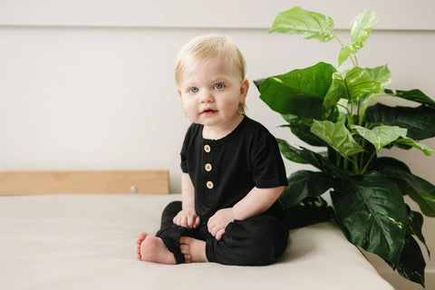 White Bamboo Henley Romper