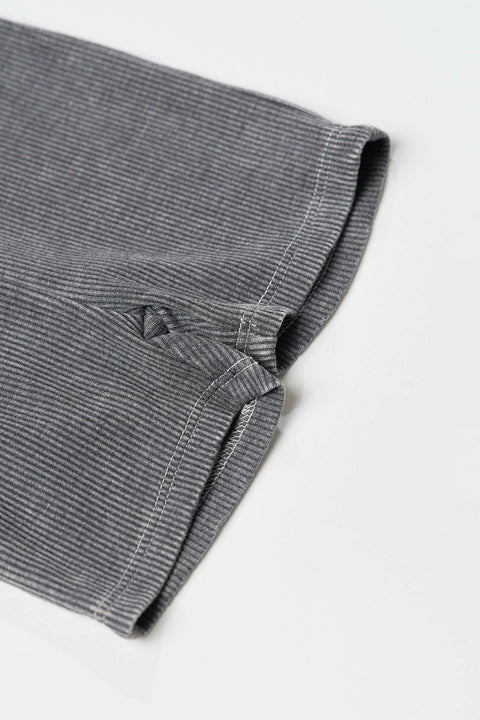 Acid Wash Ribbed Short - Black