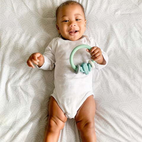 Ritzy Rattle™ & Silicone Teether - Highland Cow