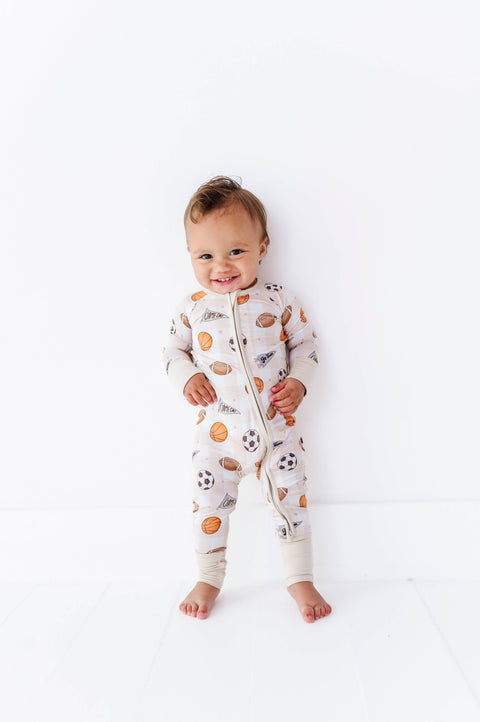 Game Day Gingham Bamboo Convertible Footie for Babies
