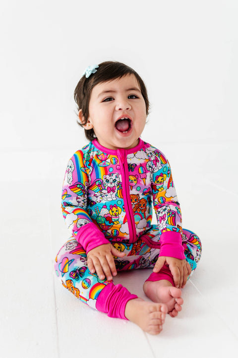 Wild Child Bamboo Convertible Footie for Baby Girls