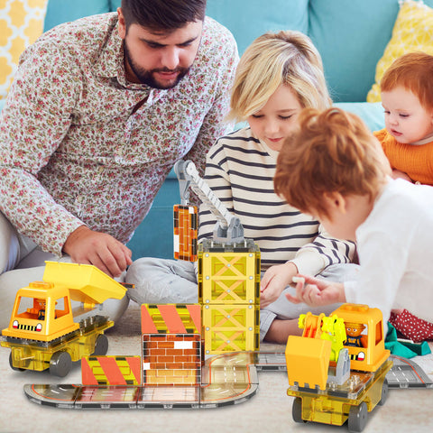 Construction 5-in-1 Magnetic Building Tile Set