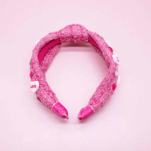 Embellished Knot Headband - Candy Valentines Day Heart