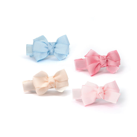 Little Bows Fabric Pink & Blue Shades Hair Clips