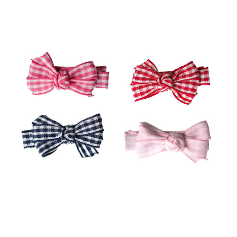 Little Bows Checkered Fabric Hair Clips