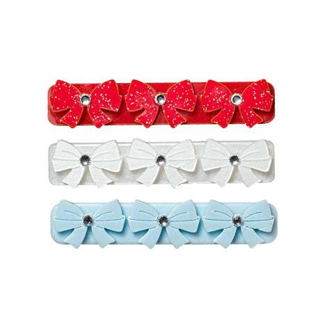 Mini Bows Red White & Blue Hair Clips