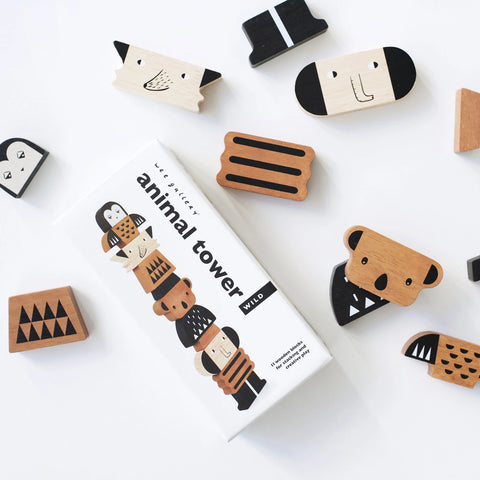 Animal Tower - Wooden Stacking Blocks Toy