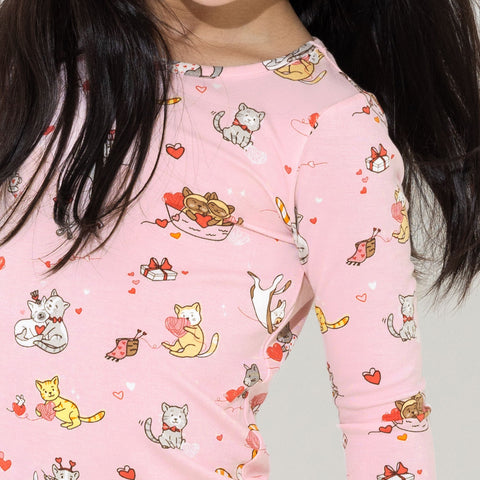 Feline Love Kids Bamboo Pajama Set