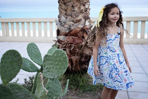 Girls Tia Dress - Island Map
