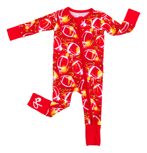 Graffiti Football Convertible Romper (Red/Yellow/Gold)