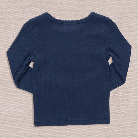 Seesaw Long Sleeve Rib T-Shirt - Navy