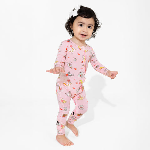 Feline Love Convertible Footie Bamboo Pajama