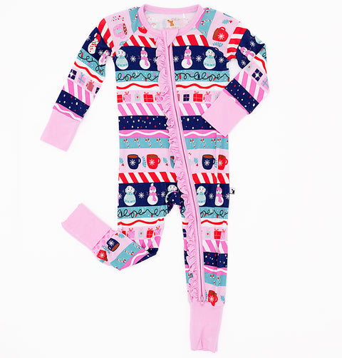 Whimsical Winters Ruffle Convertible Footie