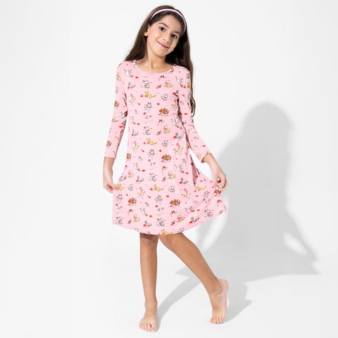 Feline Love Girls Bamboo Dress