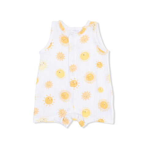 Sleeveless Shortie Romper - Happy Suns