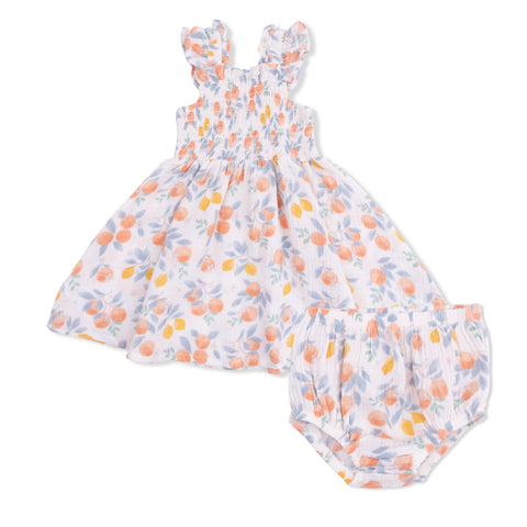 Smocked Sundress - Citrus Floral