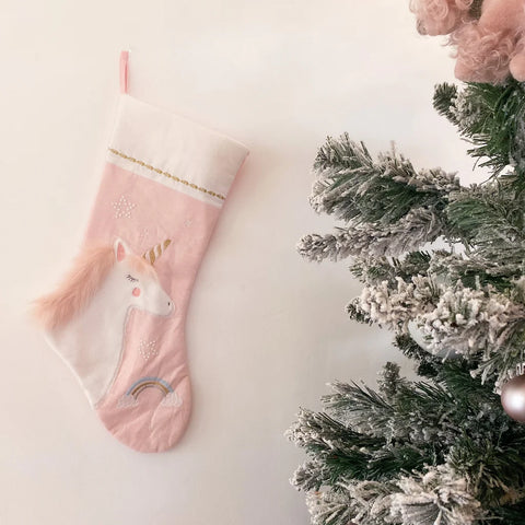 Pink Unicorn Christmas Stocking