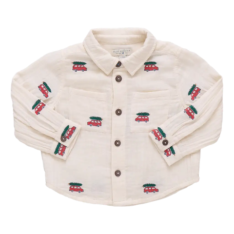 Baby Boys Jack Shirt - Tree Farm Embroidery