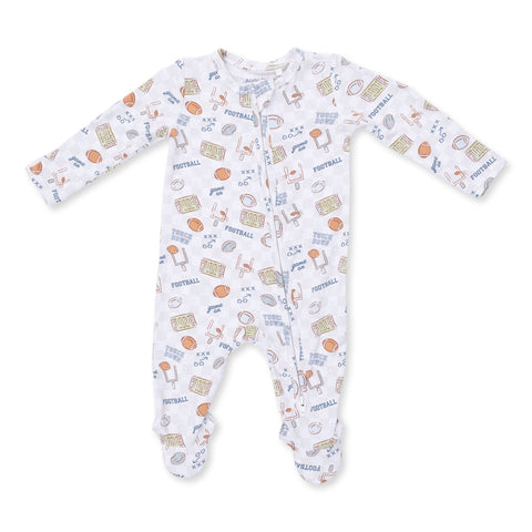 2 Way Zipper Footie - Touchdown Time