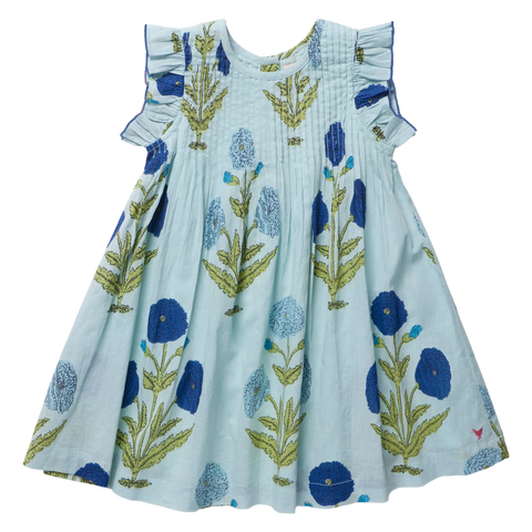 Girls Jaipur Dress - Light Blue Dandelion