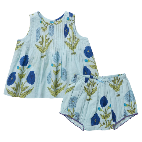 Baby Girls Jaipur 2-Piece Set - Light Blue Dandelion
