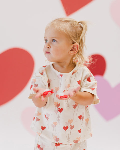 Jersey Tee + Pant Set || Heart Balloons