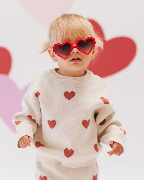 Heart Knit Sweater || Natural