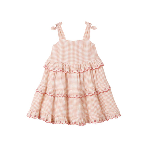 Ruffled Swing Dress || Petal Gingham