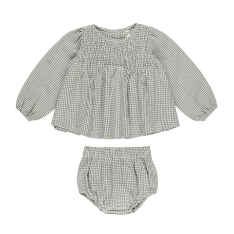 Sophia Top + Bloomer Set | Forest Gingham