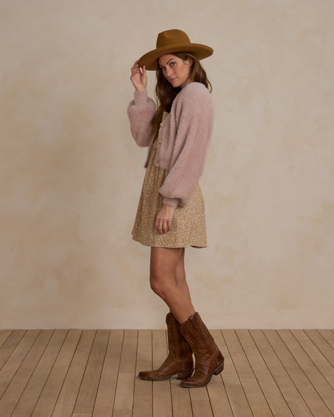 Womens Fuzzy Cardigan | Blush