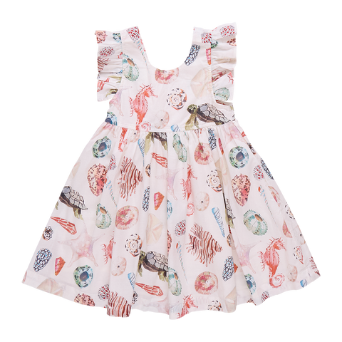 Girls Liv Dress - Watercolor Shells