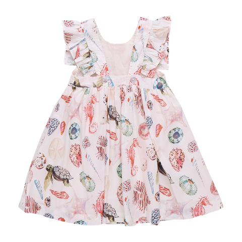 Girls Liv Dress - Watercolor Shells