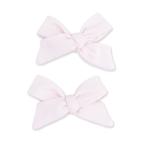 2 Pack Bow Clips - Solid Mauve Morn