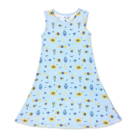 Sleeveless Bamboo Dress - The Eye Blue