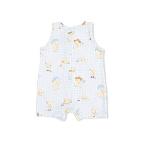 Sleeveless Shortie Romper - Green Vintage Spring Ducklings