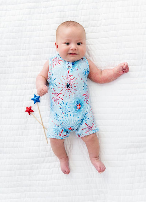 Red, White, And Boom Shortie Romper