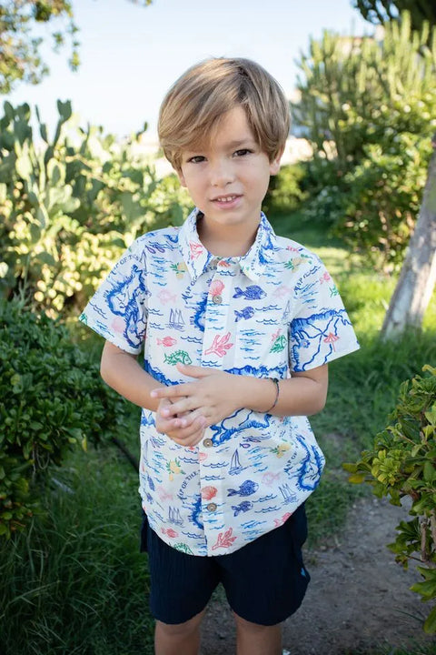 Baby Boys Jack Shirt - Island Map