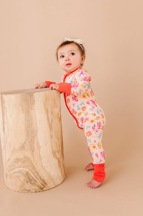 Shell We Go to Bed Pink Convertible Footies