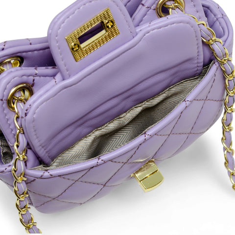 Tiny Quilted Treasure Kids Handbag - Purple