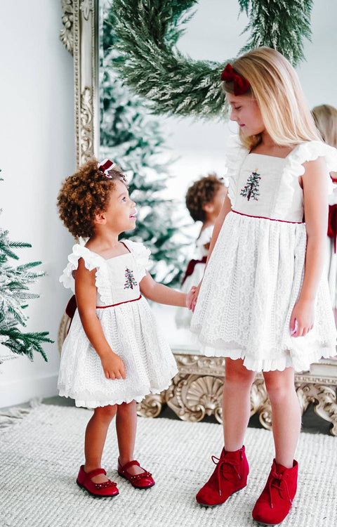 Vintage Tree Girls' Dress & Bloomer Set