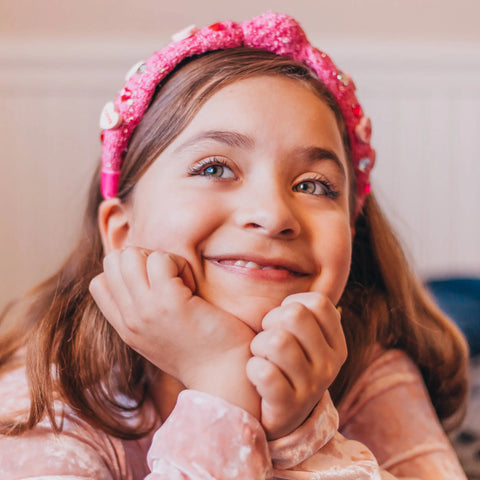 Embellished Knot Headband - Candy Valentines Day Heart