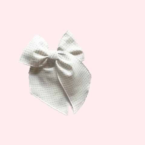 White Dashed Elle Bow