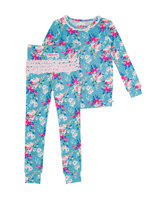 Fancy Me Floral Bamboo Ruffle Pajama Set