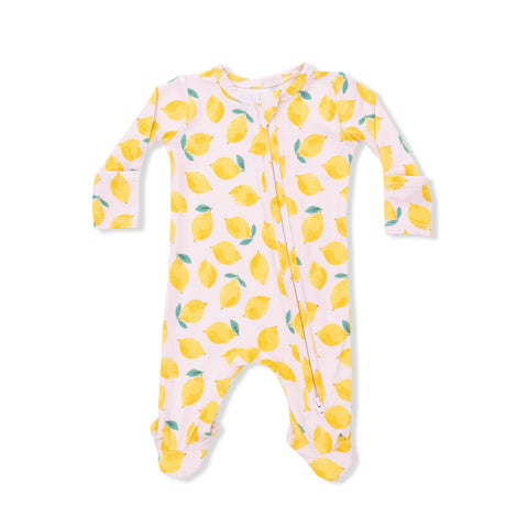 2 Way Zipper Footie - Sunny Lemons