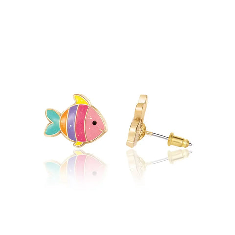 Cutie Stud Earrings | Glitter Rainbow Fish
