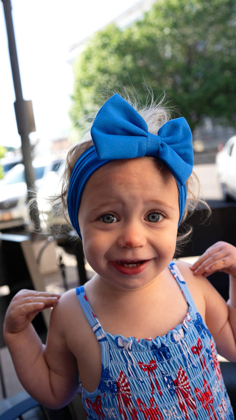 Deep Blue Baby Bow