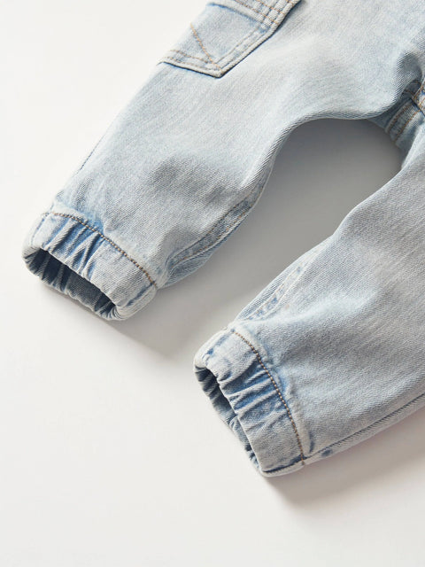 Cargo Denim Jogger - Light Wash