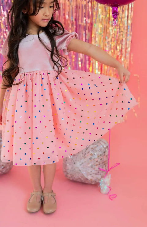 Diana Dress - Soft Pink Confetti